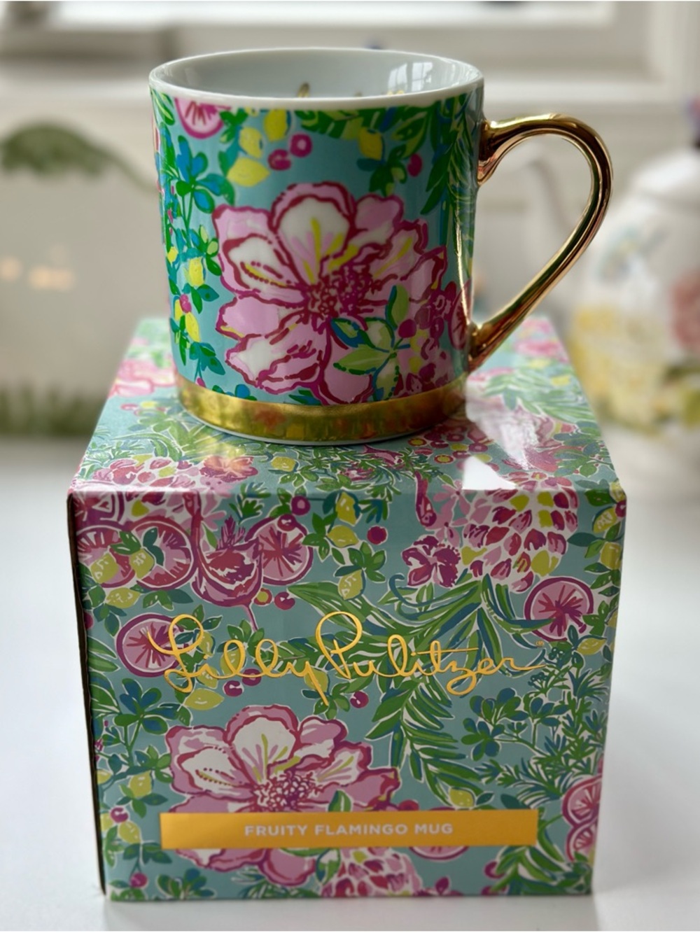 🆕 Lilly Pulitzer Pineapple of My Eye Floral Mug (New in Box)